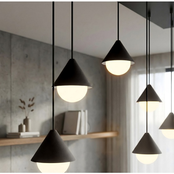 Lampa wisząca GIRO 6 BLACK - Emibig