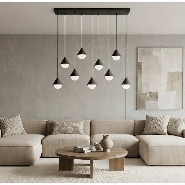 Lampa wisząca GIRO 9 BLACK - Emibig