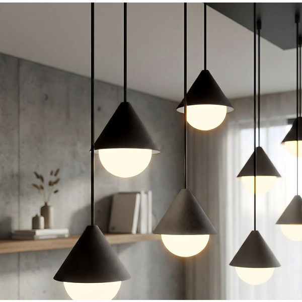 Lampa wisząca GIRO 9 BLACK - Emibig