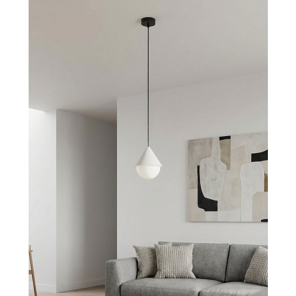 Lampa wisząca GIRO 1 BLACK WHITE - Emibig