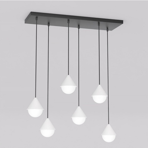 Lampa wisząca GIRO 6 BLACK WHITE - Emibig