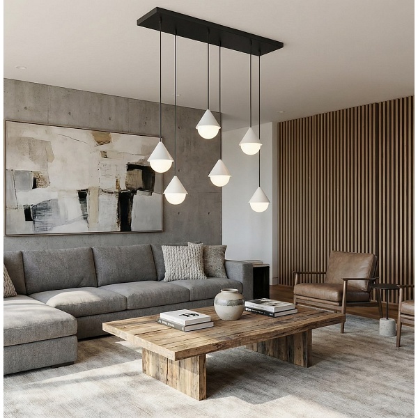 Lampa wisząca GIRO 6 BLACK WHITE - Emibig