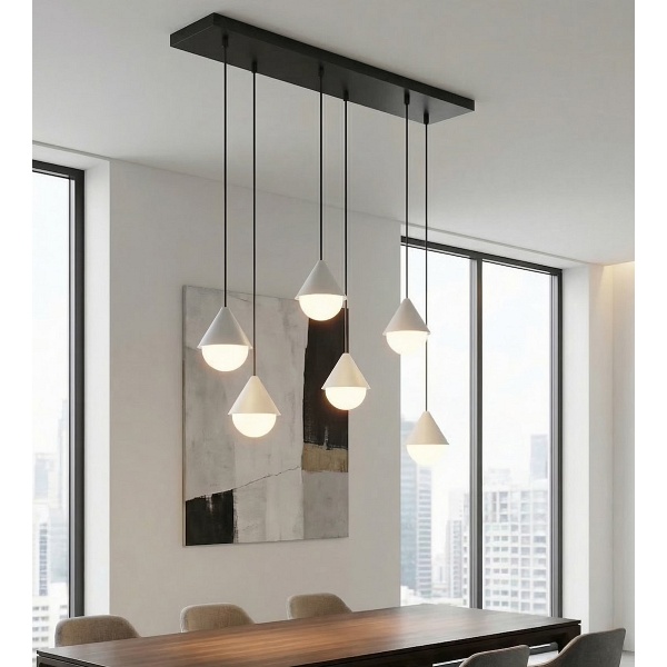 Lampa wisząca GIRO 6 BLACK WHITE - Emibig