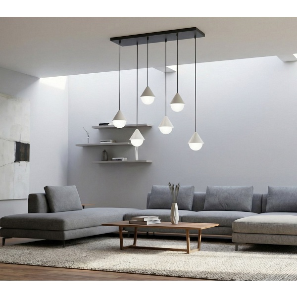 Lampa wisząca GIRO 6 BLACK WHITE - Emibig