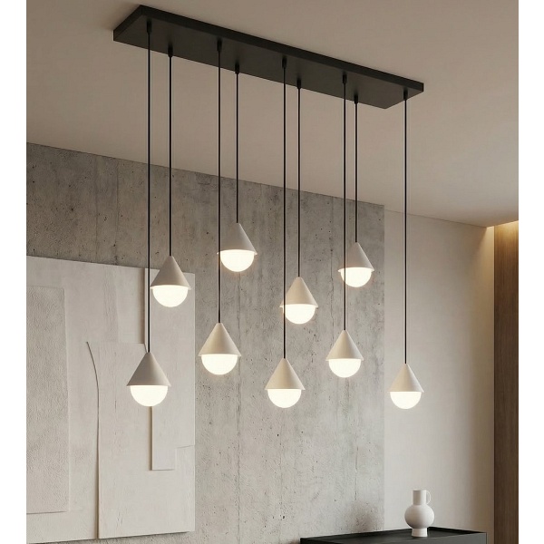 Lampa wisząca GIRO 9 BLACK WHITE - Emibig