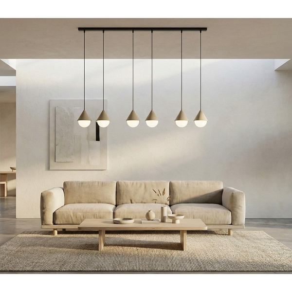 Lampa wisząca GIRO 6 PREM BLACK MOKKA - Emibig