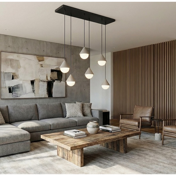 Lampa wisząca GIRO 6 BLACK MOKKA - Emibig