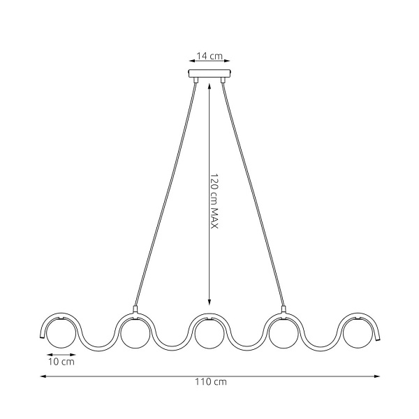 Lampa wisząca SINUS 5 MOKKA - Emibig
