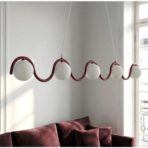 Lampa wisząca SINUS 5 BURGUNDY - Emibig