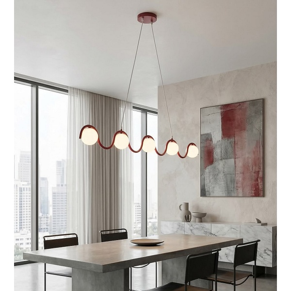 Lampa wisząca SINUS 5 BURGUNDY - Emibig