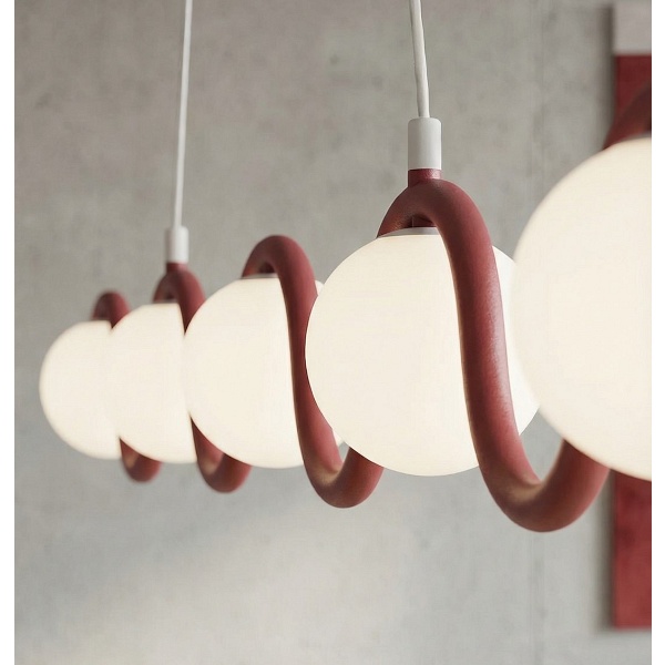 Lampa wisząca SINUS 5 BURGUNDY - Emibig