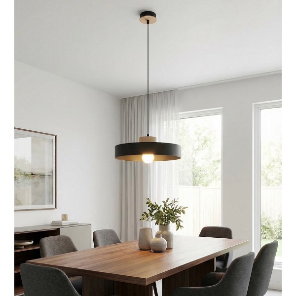 Lampa wisząca KIVI 1L BLACK - Emibig