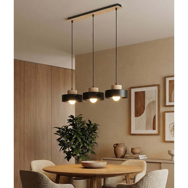 Lampa wisząca KIVI 3 BLACK - Emibig