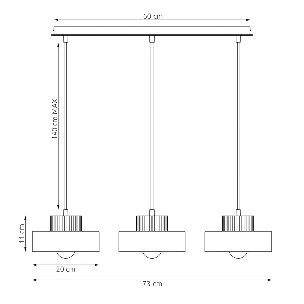 Lampa wisząca KIVI 3 MOKKA - Emibig