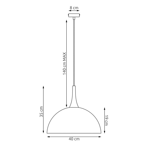 Lampa wisząca NAUTICA 1L BLACK - Emibig