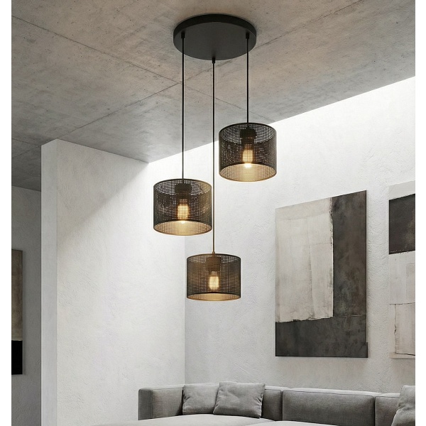 Lampa wisząca LUX 3 BLACK PREM - Emibig