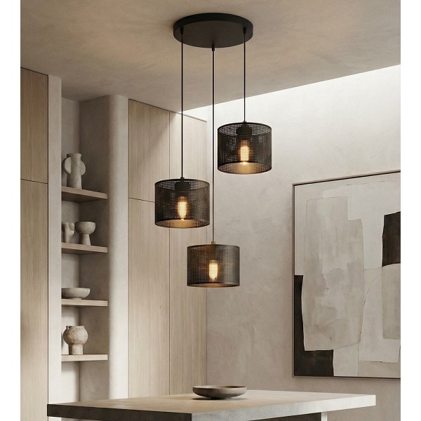 Lampa wisząca LUX 3 BLACK PREM - Emibig