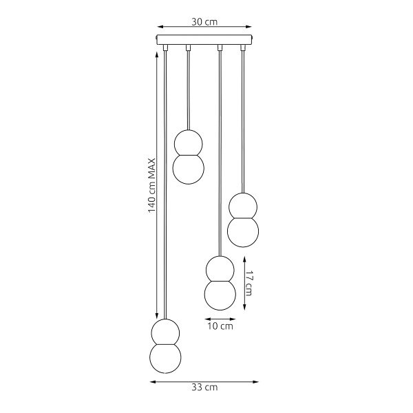 Lampa wisząca LOOP 4 MOKKA - Emibig