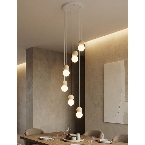 Lampa wisząca LOOP 6 WHITE - Emibig