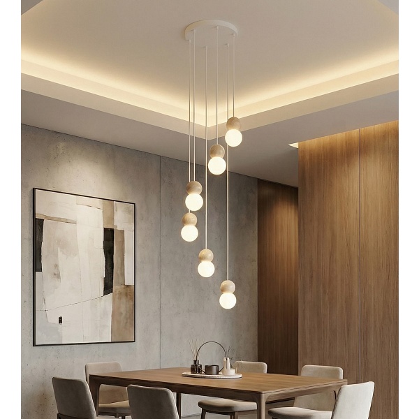 Lampa wisząca LOOP 6 WHITE - Emibig