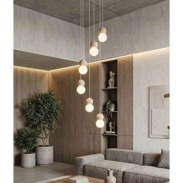 Lampa wisząca LOOP 6 WHITE - Emibig