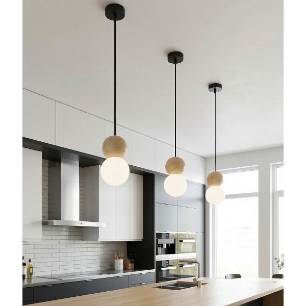 Lampa wisząca LOOP 1 BLACK - Emibig