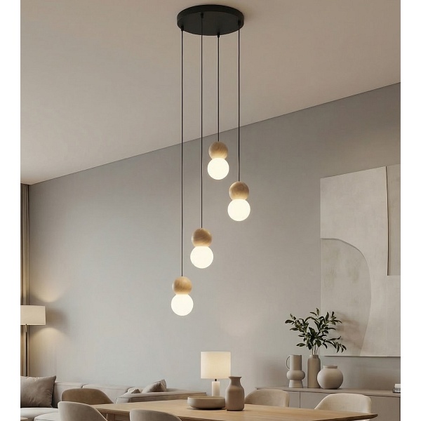 Lampa wisząca LOOP 4 BLACK - Emibig