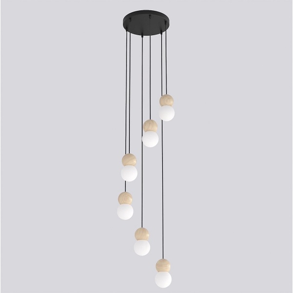Lampa wisząca LOOP 6 BLACK - Emibig