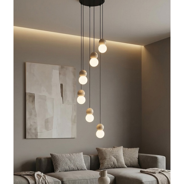 Lampa wisząca LOOP 6 BLACK - Emibig