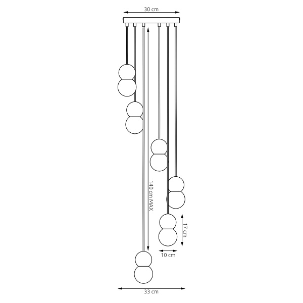 Lampa wisząca LOOP 6 BLACK - Emibig