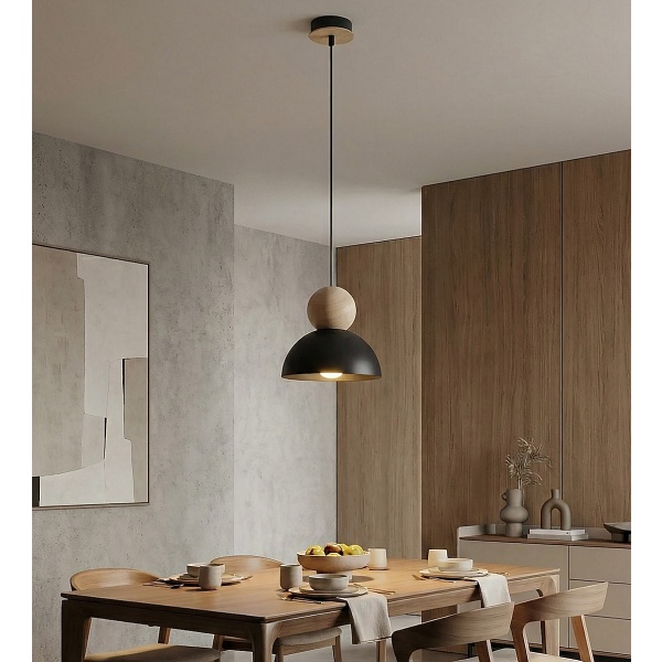 Lampa wisząca KAKI 1S BLACK - Emibig