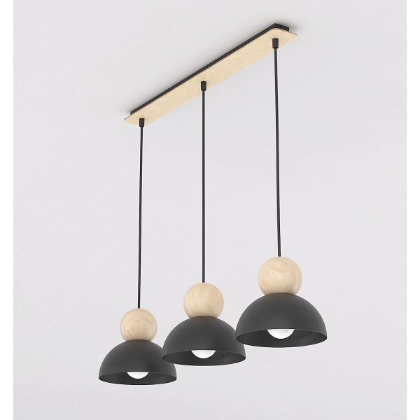 Lampa wisząca KAKI 3 BLACK - Emibig