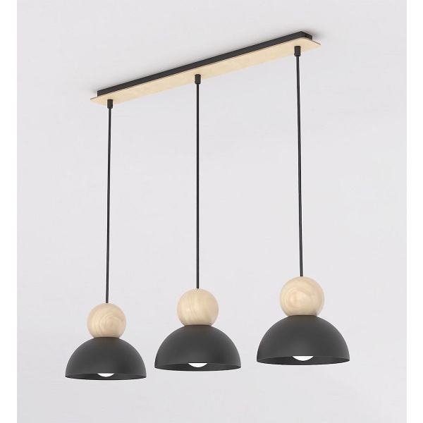 Lampa wisząca KAKI 3 BLACK - Emibig