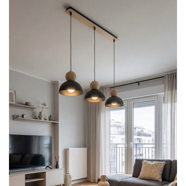 Lampa wisząca KAKI 3 BLACK - Emibig