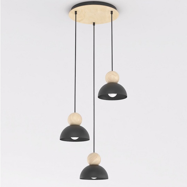 Lampa wisząca KAKI 3PREM BLACK - Emibig