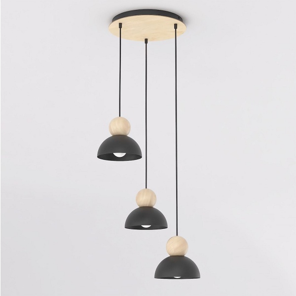 Lampa wisząca KAKI 3PREM BLACK - Emibig