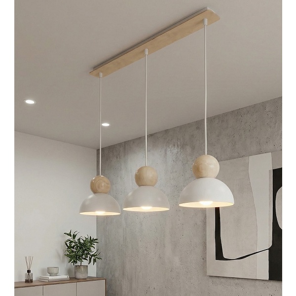 Lampa wisząca KAKI 3 WHITE - Emibig