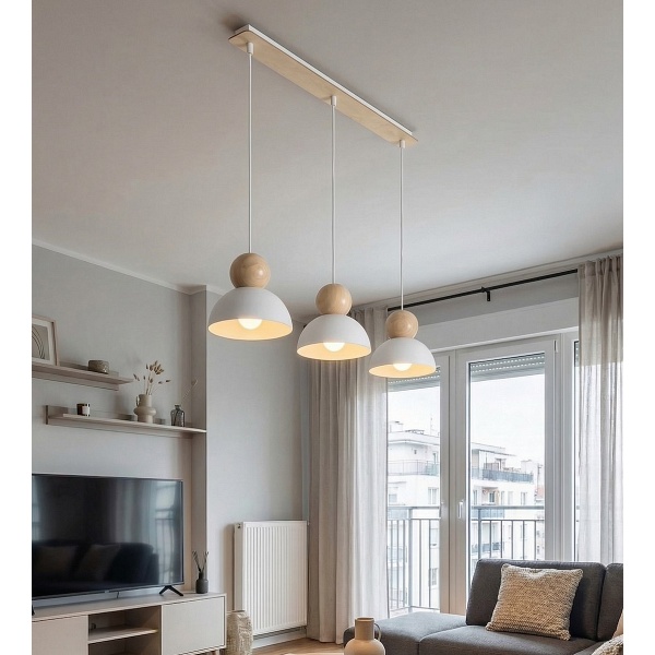 Lampa wisząca KAKI 3 WHITE - Emibig