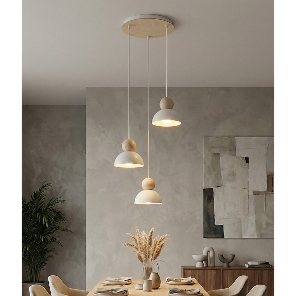 Lampa wisząca KAKI 3PREM WHITE - Emibig