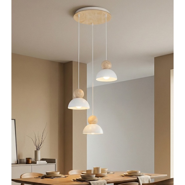 Lampa wisząca KAKI 3PREM WHITE - Emibig