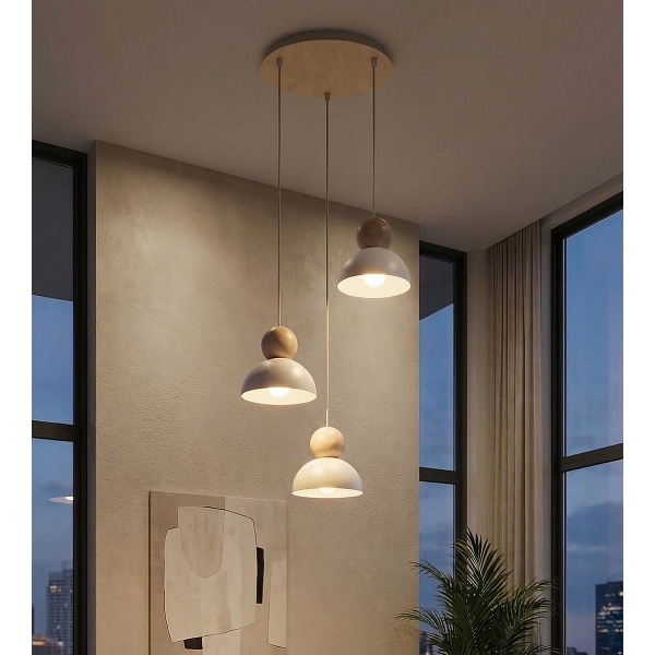 Lampa wisząca KAKI 3PREM WHITE - Emibig