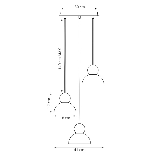Lampa wisząca KAKI 3PREM MOKKA - Emibig