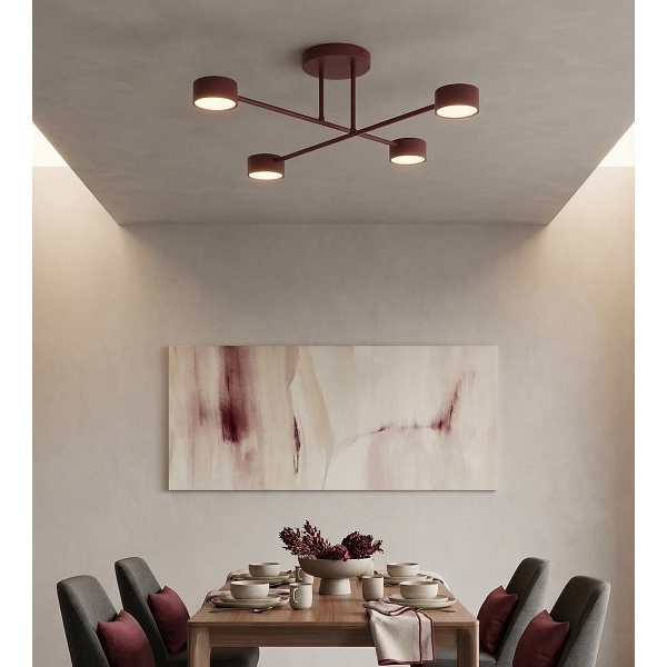 Lampa sufitowa HALO 4 BURGUNDY - Emibig