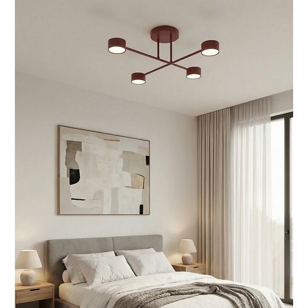 Lampa sufitowa HALO 4 BURGUNDY - Emibig