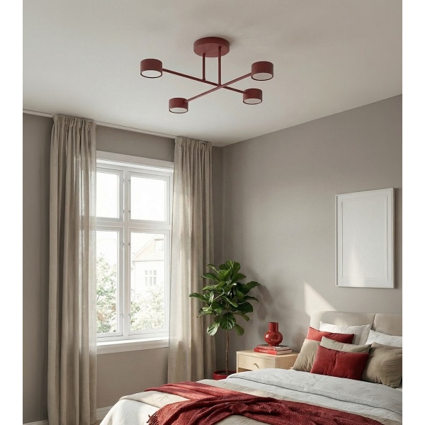 Lampa sufitowa HALO 4 BURGUNDY - Emibig