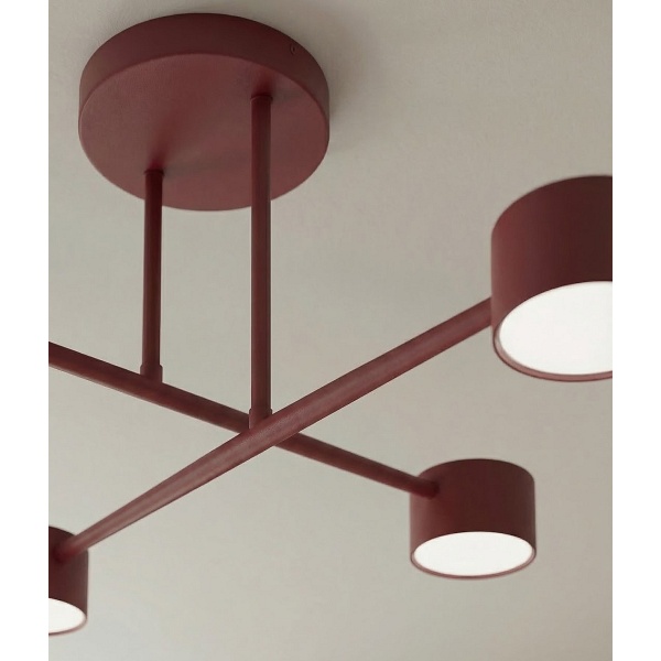 Lampa sufitowa HALO 4 BURGUNDY - Emibig
