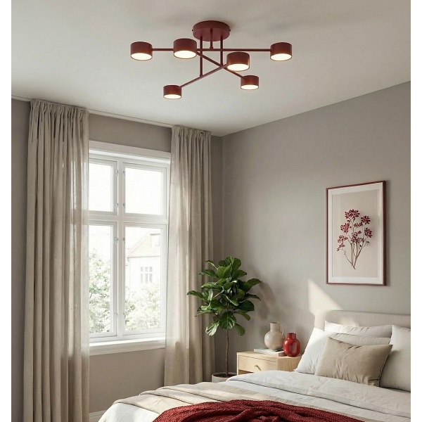 Lampa sufitowa HALO 6 BURGUNDY - Emibig
