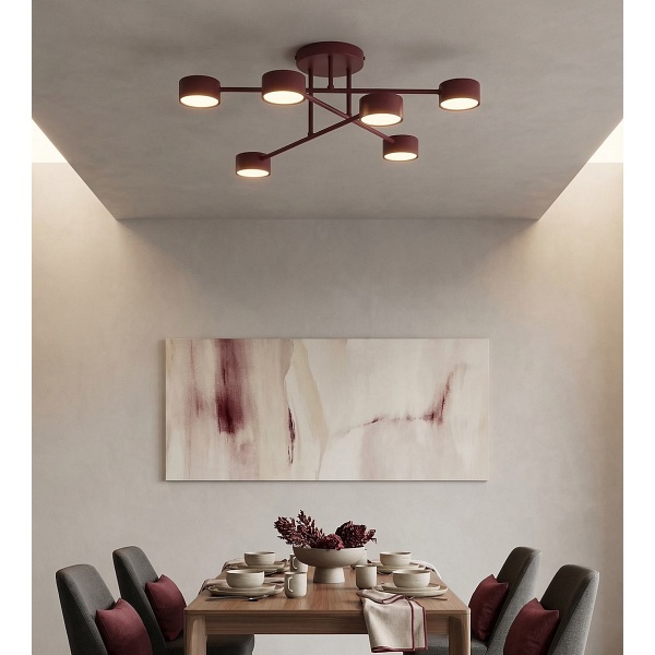 Lampa sufitowa HALO 6 BURGUNDY - Emibig