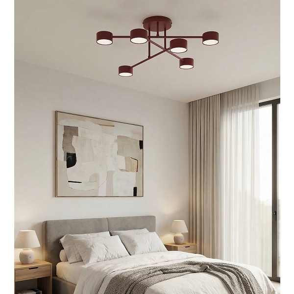 Lampa sufitowa HALO 6 BURGUNDY - Emibig