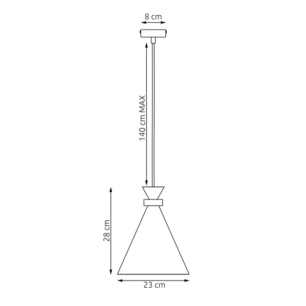 Lampa wisząca ZERO 1 BLACK - Emibig